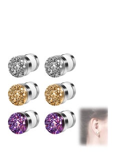 Magnet Earrings Amo'thea Lymphactive Mag Studs Magnetic Acupressure Non Piercing Slimming for Women Girls Men