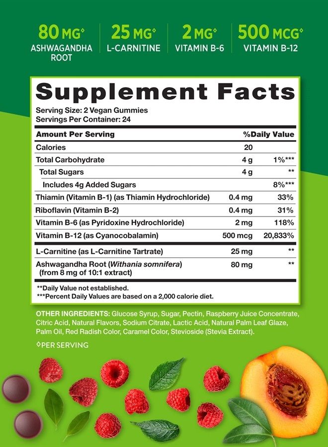 Nature's Truth B-Energized Energy Gummies | 48 Count | with B-Vitamins, L-Carnitine & Ashwagandha | Vegan, Non-GMO & Gluten Free Supplement | by Nature's Truth  - Image 2