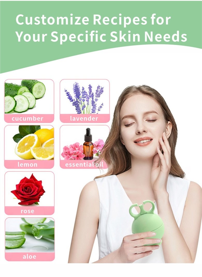 HieerBus - Ice Roller for Face and Eye,Facial Beauty Ice Roller Skin Care Tools, Ice Facial sphere,  Face Massage, Silicone Ice Mold for Face Beauty (Green) - Image 1