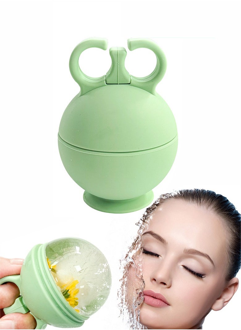 HieerBus - Ice Roller for Face and Eye,Facial Beauty Ice Roller Skin Care Tools, Ice Facial sphere,  Face Massage, Silicone Ice Mold for Face Beauty (Green) - Image 1