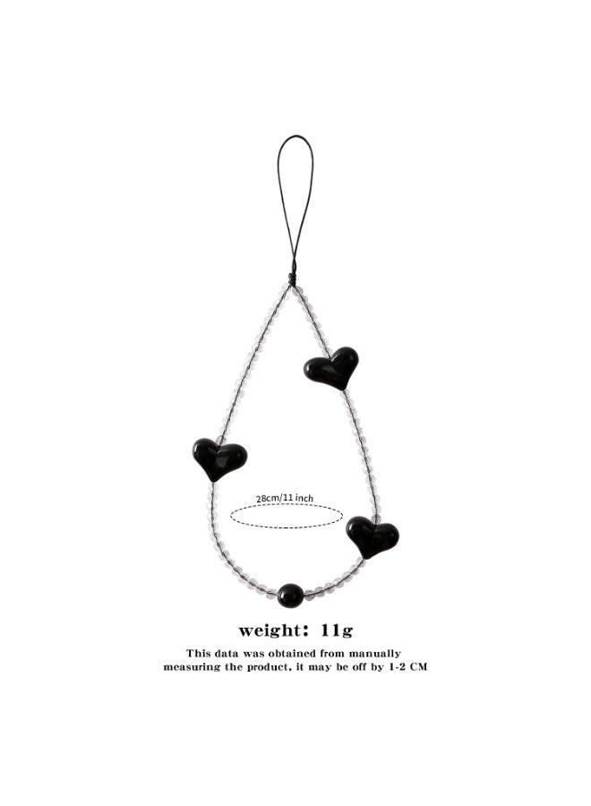 NIBEMINENT Phone Charm/ Chain Strap for Women Girls, Romantic Love Cell Phone Case Lanyard Wrist Strap