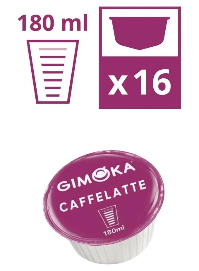 Gimoka Caffelatte Coffee Capsules for Dolce Gusto Machines, Pack of 3 × 16 Pods (48 Total Capsules) - Image 2