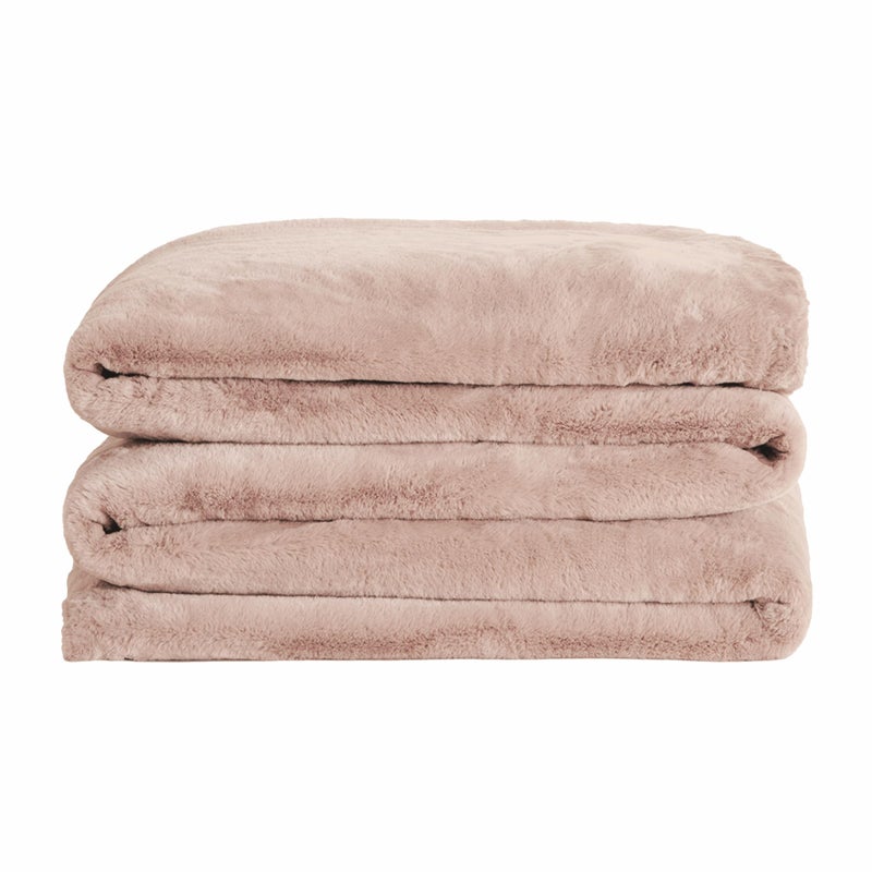 UnHide Cuddle Puddle  Faux Fur Blanket  Oversized Lightweight Extra Soft Blanket  Machine Washable  Add a Layer of Softness to Any Bed or Couch  100 x 100  Rosy Baby