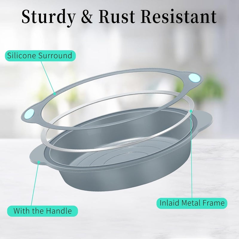 To encounter 9 Inch Silicone Round Cake Pans, 2 Pack Nonstick Silicone Baking Pans Set, Food Grade Cake Molds, with Metal Reinforced Frame More Strength - Image 4