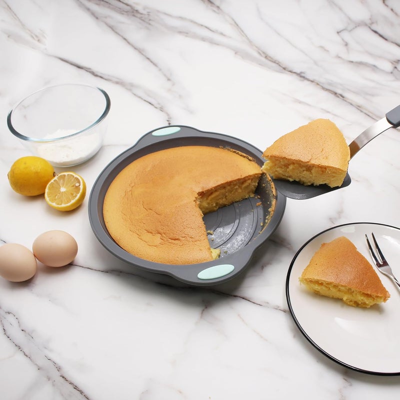 To encounter 9 Inch Silicone Round Cake Pans, 2 Pack Nonstick Silicone Baking Pans Set, Food Grade Cake Molds, with Metal Reinforced Frame More Strength - Image 2