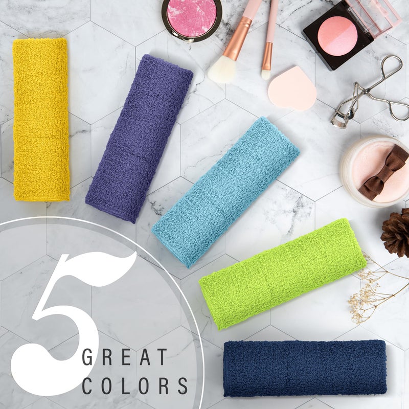 DecorRack 10 Pack 100% Cotton Wash Cloth, Luxurious Soft, 12 x 12 inch Ultra Absorbent, Machine Washable Washcloths, Assorted Set 3 (10 Pack) - Image 3