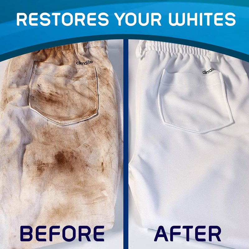 OUT White Brite Laundry Whitener Powder, Stain Remover Detergent Booster for Clothes, Removes Red Clay and Rust Stains on White Clothing and Uniforms, 28 Ounce - Pack of 2 - Image 2