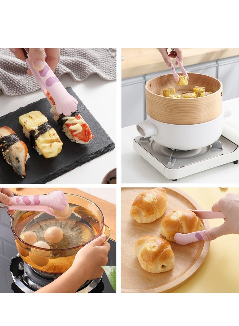 KASTWAVE ملقط طبخ من الفولاذ - ملقط قطة، ملقط كتي، ملقط بشكل مخلب قطة لطيف للطبخ، الشواء، الحلويات، الشواء، خبز كعكة الثلج. ملحقات مطبخ كاواي باللون الأبيض، 7 إنش - Image 5