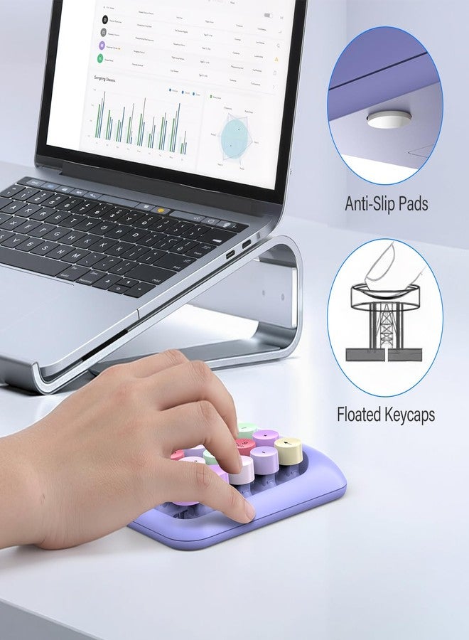MOFII Cute Colorful Wireless Number Pad -18 Keys, Portable 2.4 GHz with Stable Wireless Connectivity, 10-Key Financial Accounting Extension for Laptop, PC, Desktop, Surface Pro & Notebook- Purple - Image 4