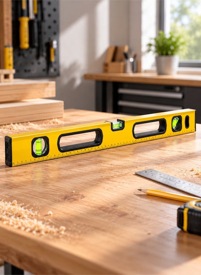 LOOPITYS 60cm Magnetic Spirit Level, High-Precision Bubble Level with Thick Rubber End Caps, Clear Digital Scale, Durable Measuring and Marking Tool for Decoration Work - Image 1
