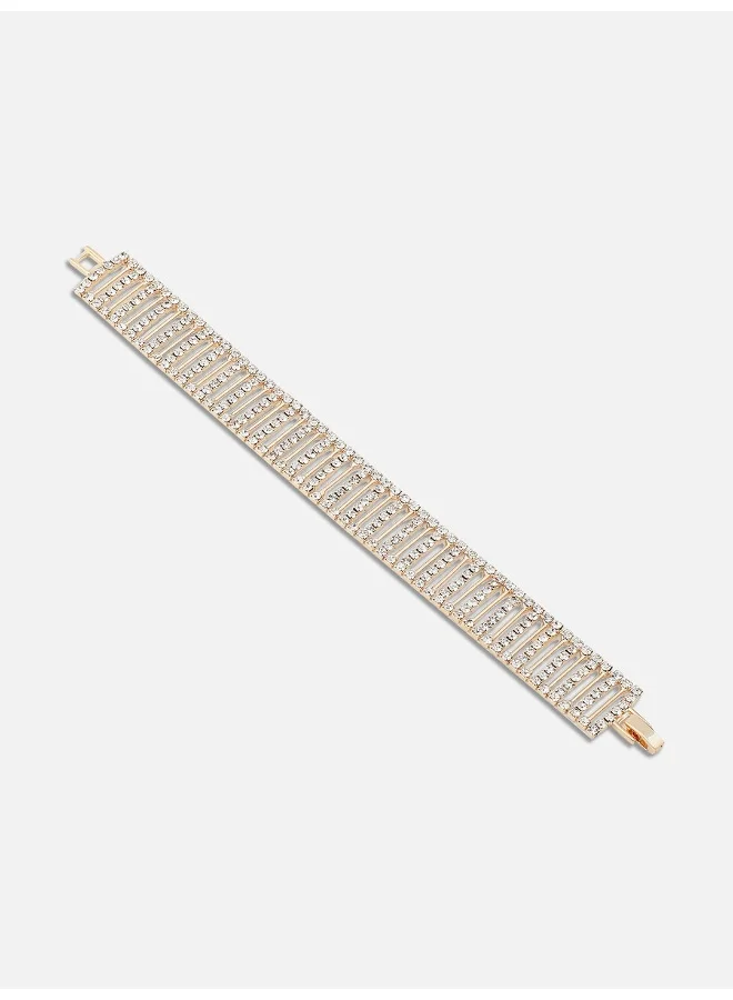 سوهي سوار مرصع بأحجار الراين مطلي بالذهب