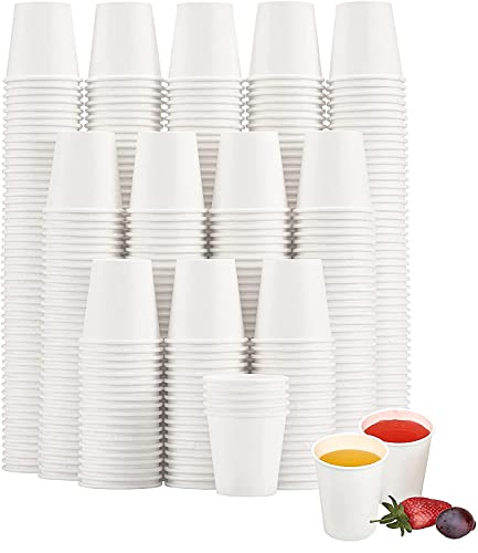 SIUQ 600 Pack 3 oz Paper Cups Disposable Bathroom Cups Small Mouthwash Cups White Paper Cups HotCold Beverage Drinking Cup for Bathroom Home Party Office Picnic Travel and Events