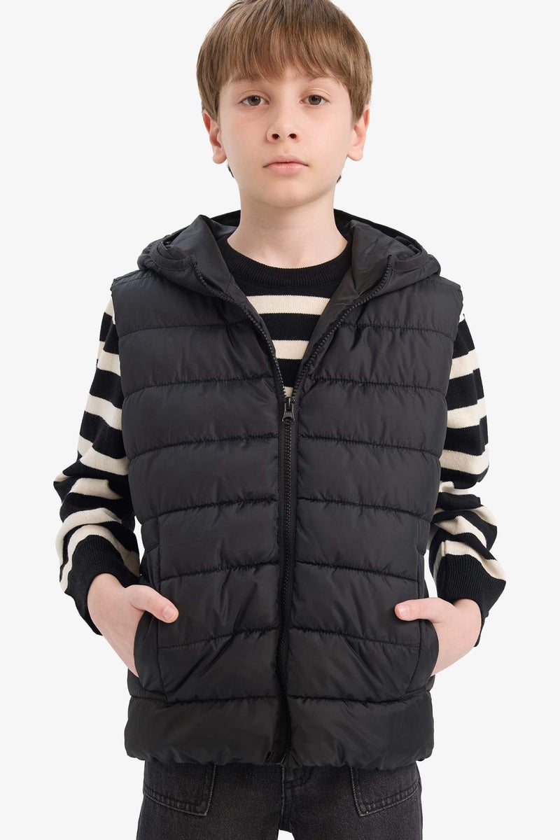 DeFacto Boy Waterproof Hooded Puffer Vest - Image 1