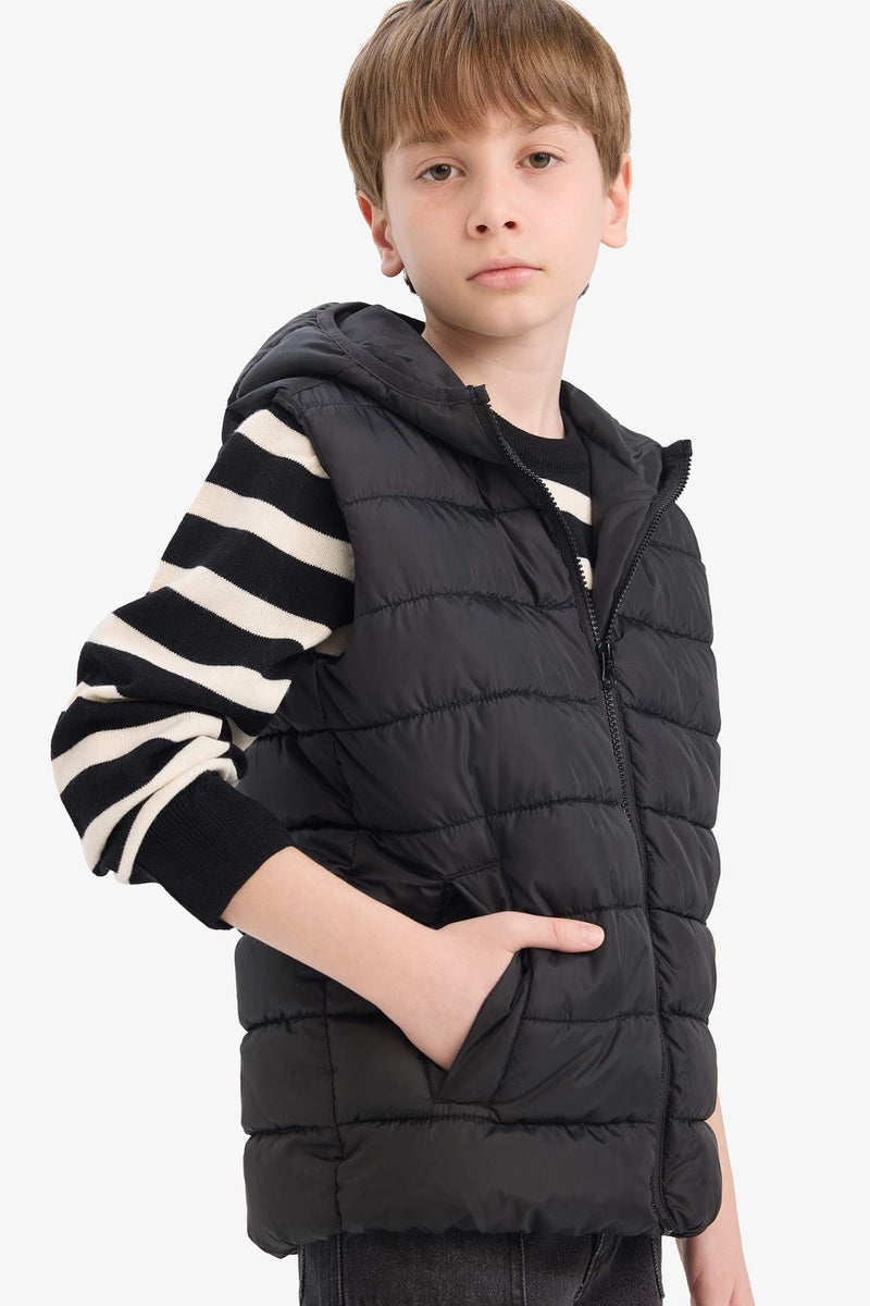 DeFacto Boy Waterproof Hooded Puffer Vest - Image 3