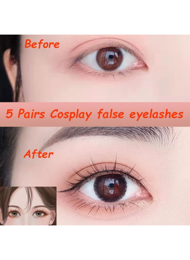 LASGOOS Fake Eyelashes Natural Look False Eye Lashes Daily Strip Cross Clear Band 612mm Cross Lashes Invisible Thin band Cute Lash for Wedding Daily Work Eye Makeup 5 Pairs - Image 5