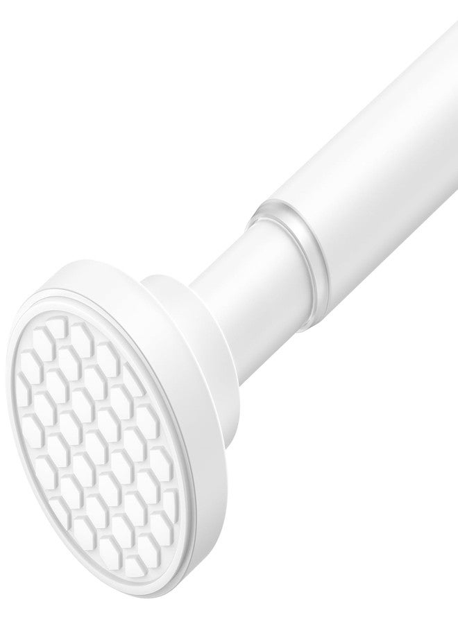 AIZESI Shower Curtain Rod, Adjustable 42-74 Inch Spring Tension Shower Rod, 1" Diameter Tension Curtain Rod No Drilling, Anti-Slip, Premium Stainless Steel Anti-Rust, White - Image 1