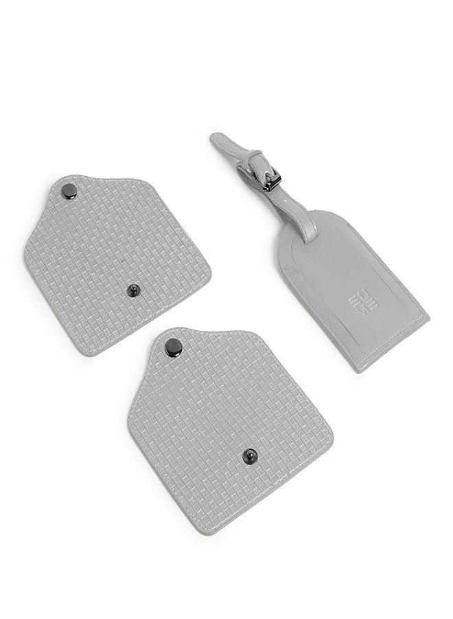 EUME Luggage Accessory Kit for Luggage| Premium Vegan Leather | 1 Luggage Tag and 2 Handle Cover Comes with Vegan Leather Sling Pouch - Grey - Image 4