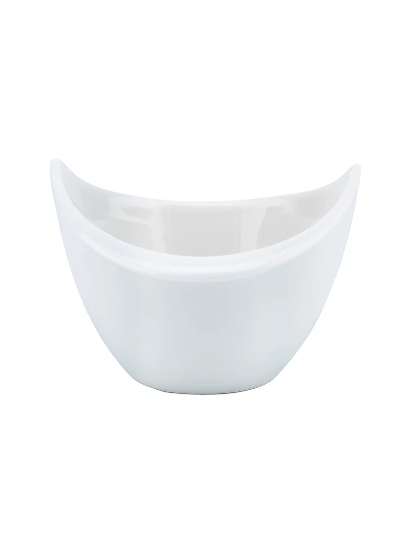 شالو Shallow Porcelain Ceramic Serving Bowl - 8x3.5cm, White