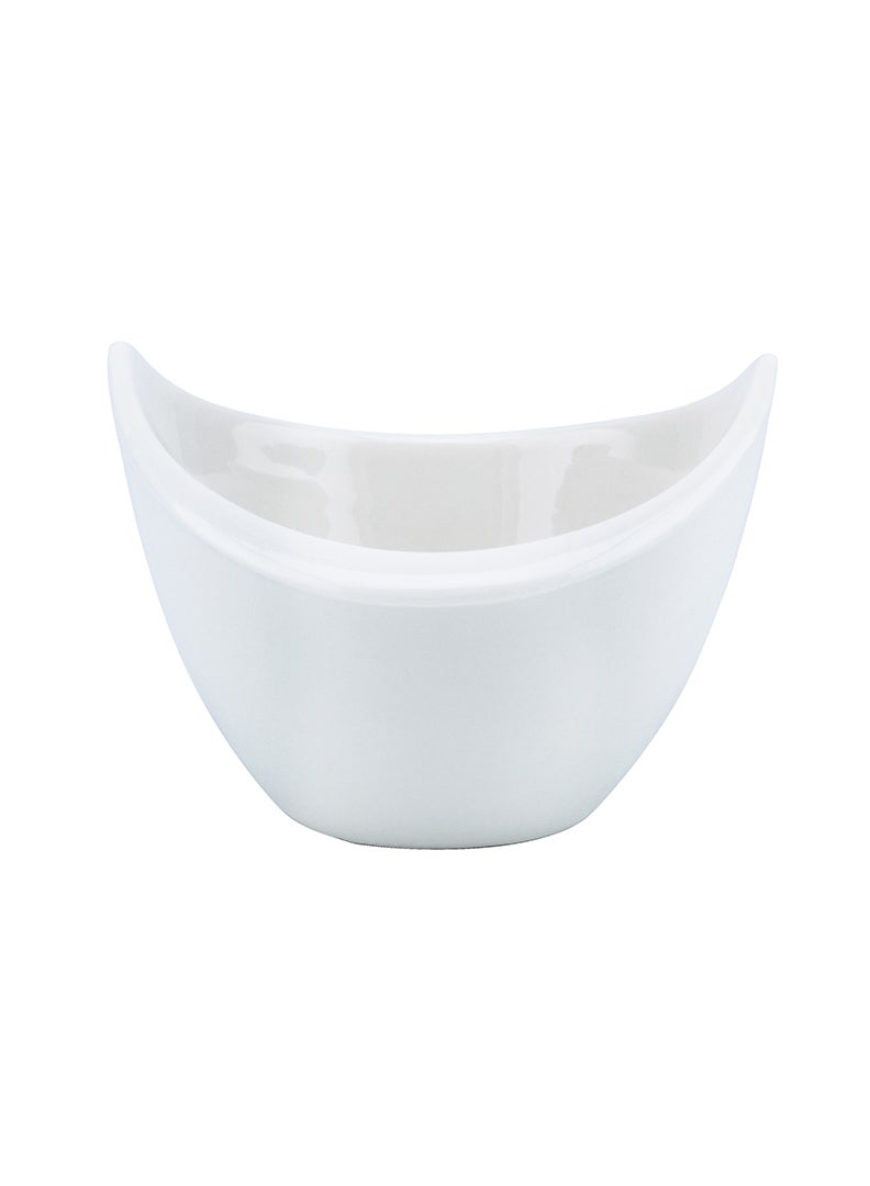 Shallow Porcelain Ceramic Serving Bowl - 8x3.5cm, White - Image 2