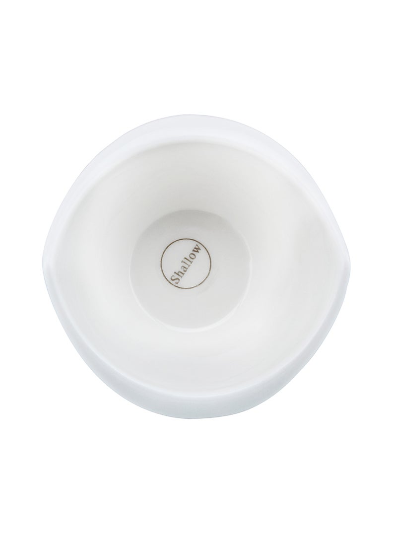 Shallow Porcelain Ceramic Serving Bowl - 8x3.5cm, White - Image 4