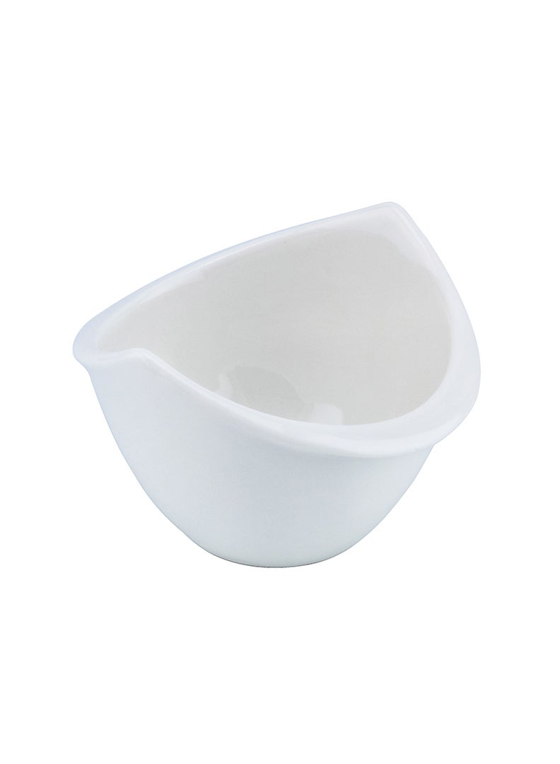Shallow Porcelain Ceramic Serving Bowl - 8x3.5cm, White - Image 3
