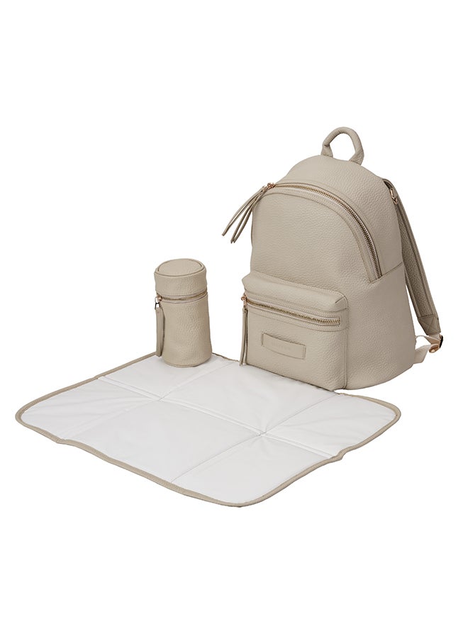 bababing Tumble Leather Changing Bag - Sand Rose Gold  - Image 4