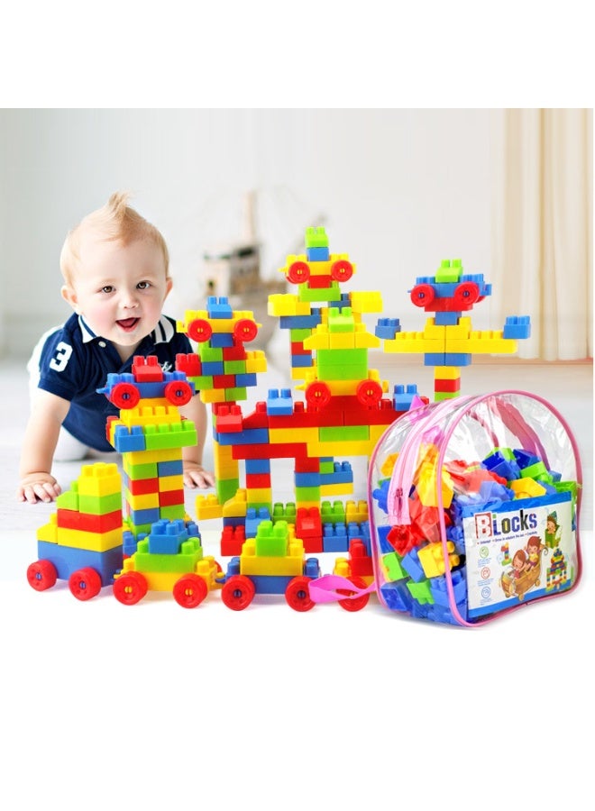 DURKU 130PCS Plastic Building stacking Blocks toys set Round Corner colorful puzzle Interlocking Connection for kids - Image 2