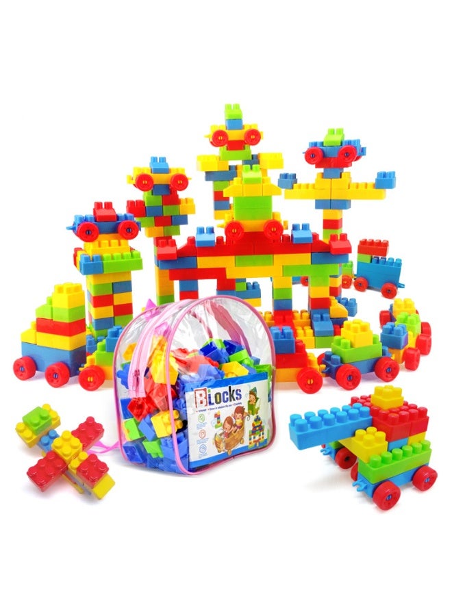 DURKU 130PCS Plastic Building stacking Blocks toys set Round Corner colorful puzzle Interlocking Connection for kids - Image 1