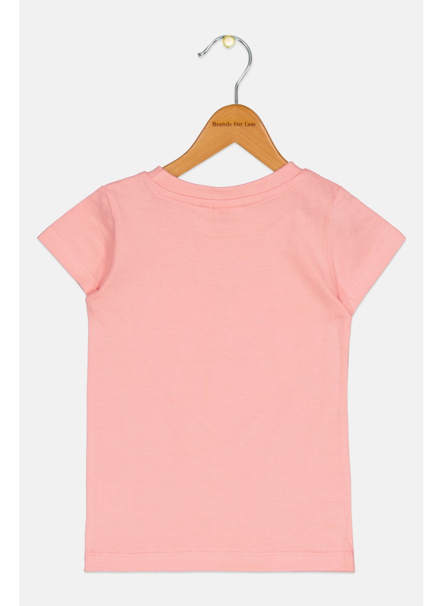 Garfield Toddlers Girl Short Sleeves Graphic Print Tee, Pink Combo  - Image 2