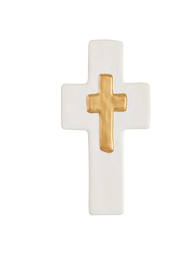 Mud Pie Ceramic and Gold Thick Cross; 6" x 4" - Image 1