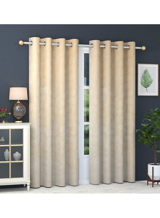 FRESH FROM LOOM Premium Window Velvet Opaque Curtains 6 Feet Long|Window Curtain Velvet Room Darking Parda|Latest Modern Parde For Living Room Bedroom|Home Screens|Eyelet Ring (Cream, 2Pc,6 Feet) - Image 1