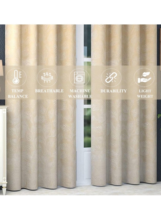 FRESH FROM LOOM Premium Window Velvet Opaque Curtains 6 Feet Long|Window Curtain Velvet Room Darking Parda|Latest Modern Parde For Living Room Bedroom|Home Screens|Eyelet Ring (Cream, 2Pc,6 Feet) - Image 3