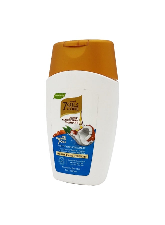emami 7 Oil In One Double Conditioning Shampoo Fortifying Coconut 100ml - Image 1