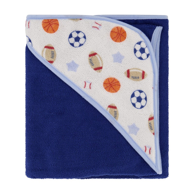 Cudlie Buttons & Stitches Baby Boy 3 Pack Rolled/Carded Hooded Towels in All Star Baby Print (GS71720),3 Count (Pack of 1) - Image 5