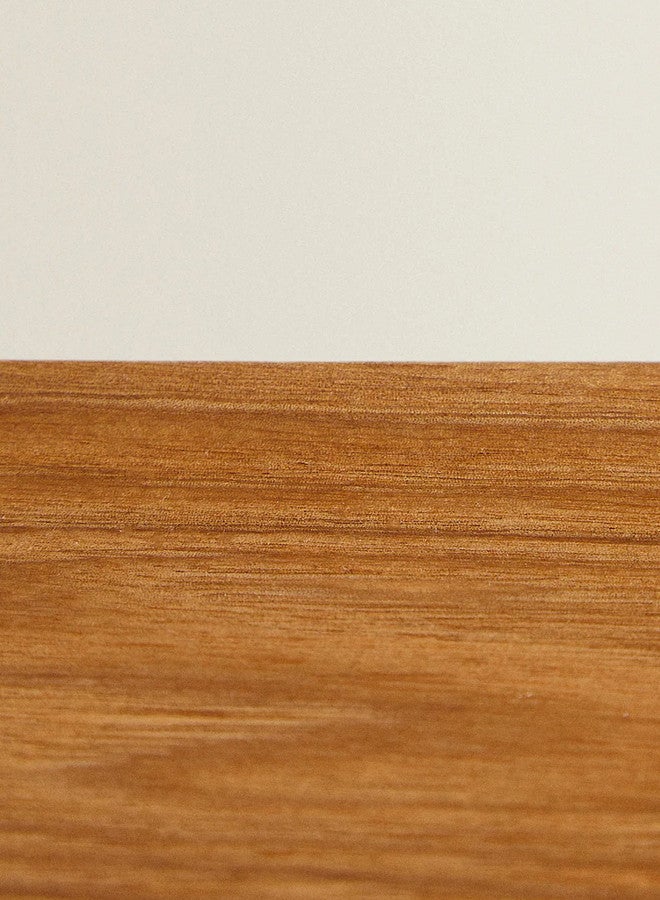 تراست صينية تقديم مستطيلة الشكل من الخشب الطبيعي، بني فاتح 36×28 سم - Image 5