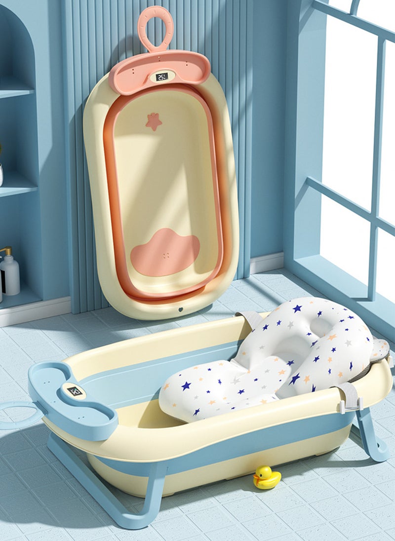 Sharpdo Folding Baby Bathtub with Temperature Sensor and Bath Mat - Image 2