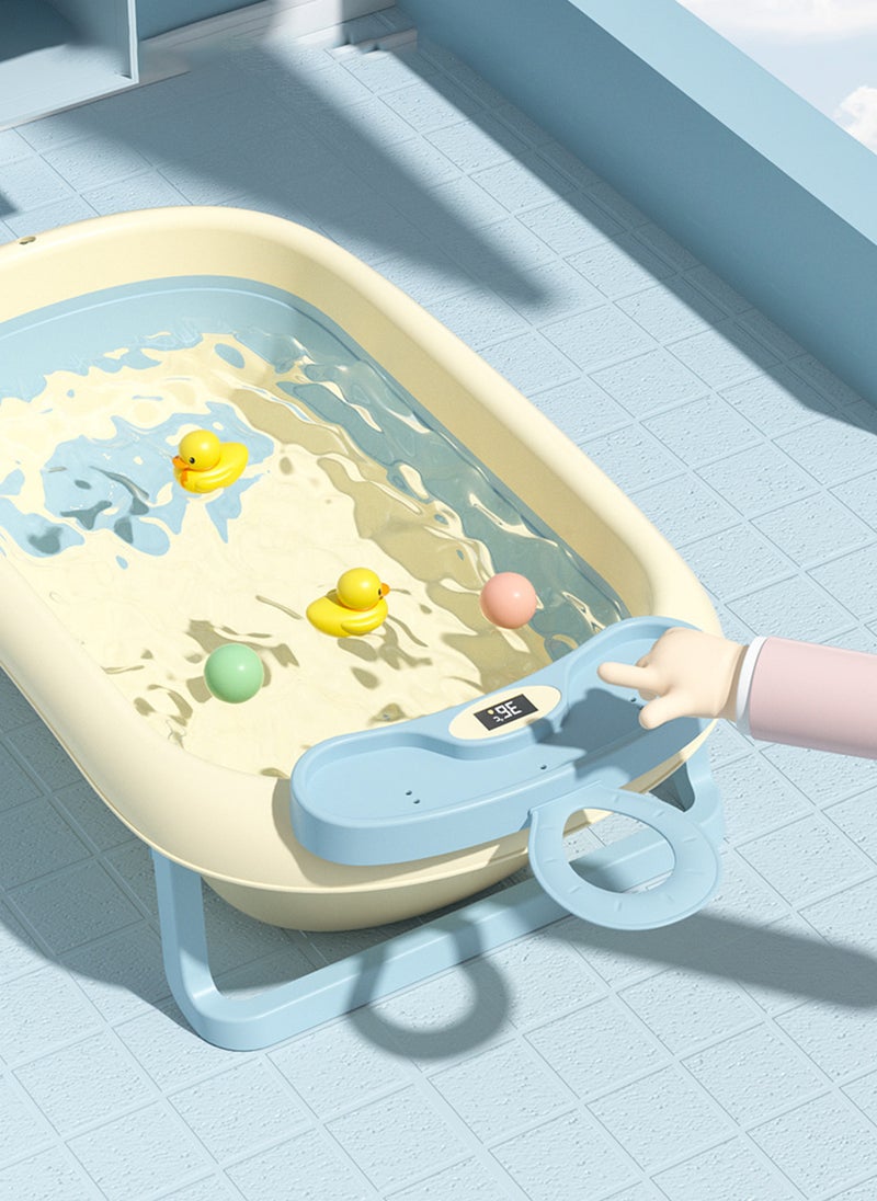 Sharpdo Folding Baby Bathtub with Temperature Sensor and Bath Mat - Image 3