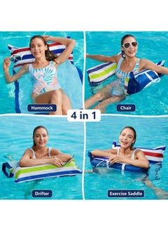 Jasonwell Inflatable Pool Hammock Float 2 Pack Water Hammock Pool Floaties Multipurpose (Saddle Lounge Chair Drifter) 4 In 1 Lake Beach Floating Loungers Swimming Pool Floats Toys For Adults  - Image 3