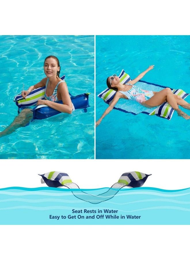 Jasonwell - Inflatable Pool Hammock Float 2 Pack Water Hammock Pool Floaties Multipurpose (Saddle Lounge Chair Drifter) 4 In 1 Lake Beach Floating Loungers Swimming Pool Floats Toys For Adults - Image 1