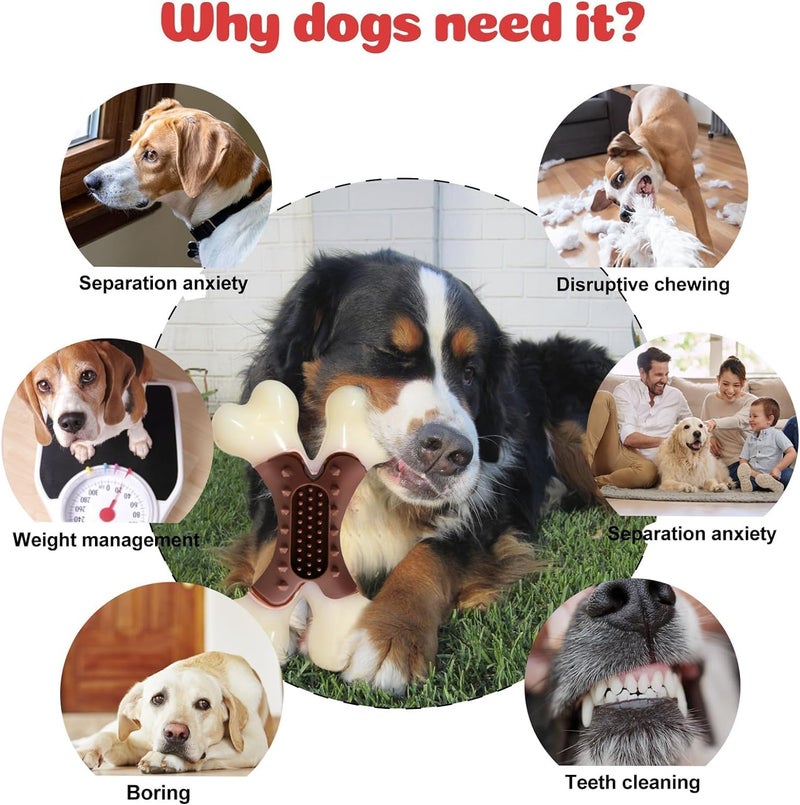 BAAL Beef Flavor Durable Nylon Bone Dog Toy for Small and Medium Breeds (Brown) - Image 2