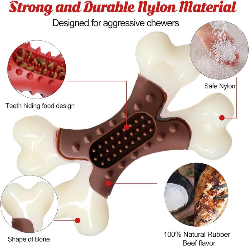 BAAL Beef Flavor Durable Nylon Bone Dog Toy for Small and Medium Breeds (Brown) - Image 4
