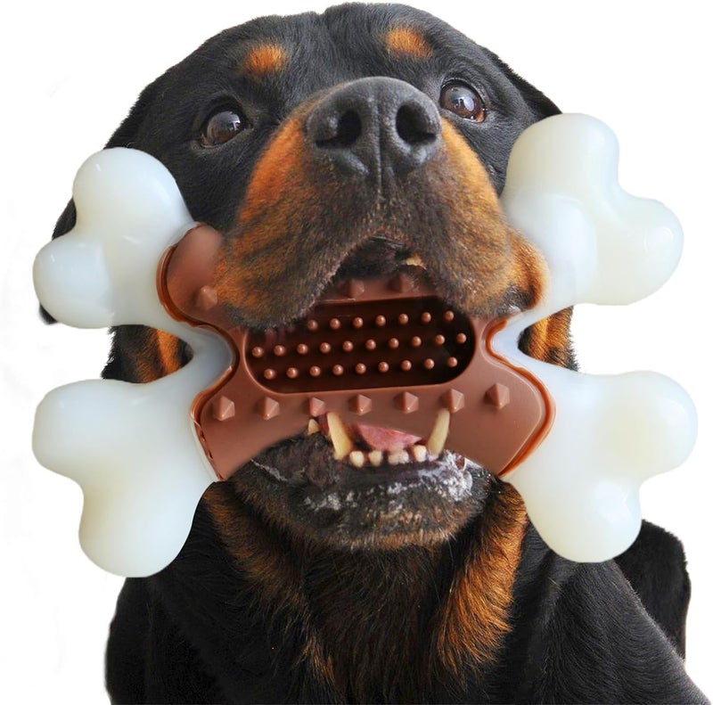 BAAL Beef Flavor Durable Nylon Bone Dog Toy for Small and Medium Breeds (Brown) - Image 1