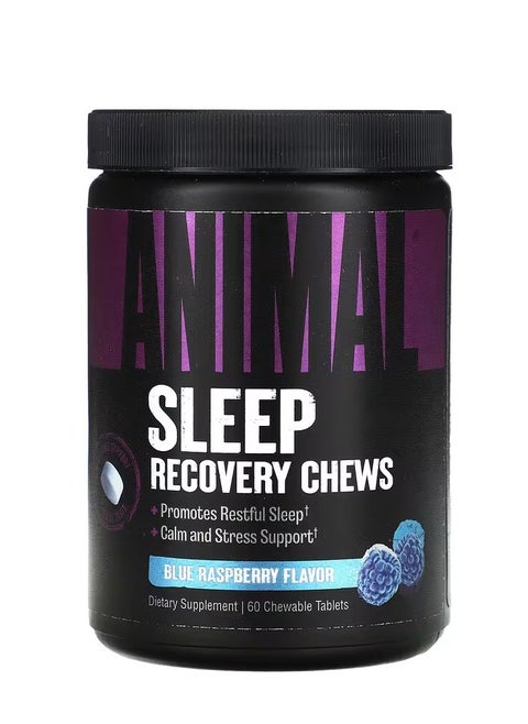 Animal Sleep Recovery Chews Blue Raspberry 60 Chewable Tablets