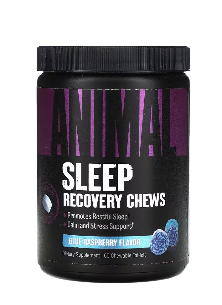Animal Sleep Recovery Chews Blue Raspberry 60 Chewable Tablets