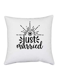 UDNAG UDNAG White Polyester Couple Just Pillow Cover 16 Inch X 16 Inch 