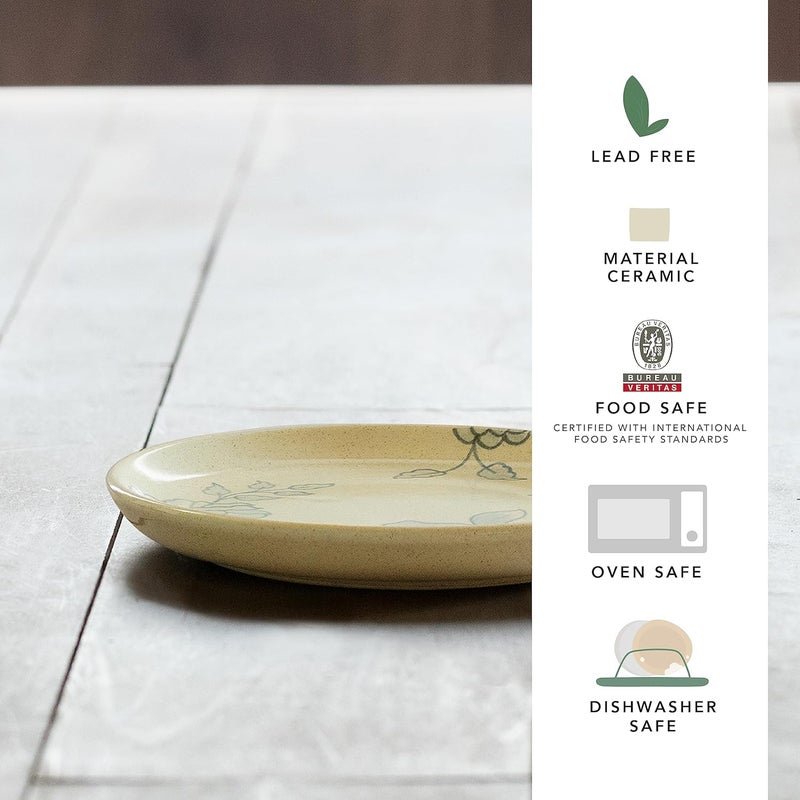 Ellementry Fiore Ceramic Side Plate Dishwasher Microwave Safe Food Grade Dinnerware BoneAsh Free Crockery for Dining Gifting Kitchen Accessories Items - Image 2