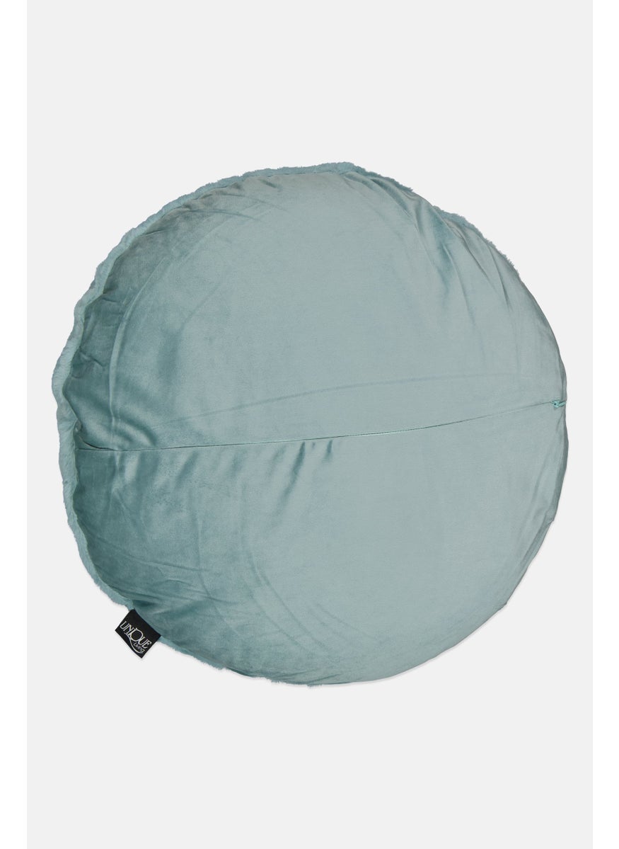 Unique Living Decorative Softshell Round Shaped Cushion 40 cm, Mineral Blue  - Image 2