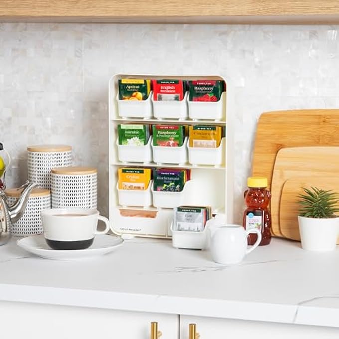 Mind Reader Baggy Tea Bag Holder And Condiment Organizer White 433 L X 1024 W X 1311 H TborgWht - Image 2