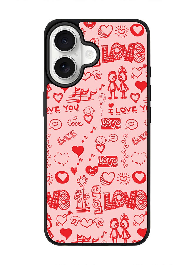 Stylizedd iPhone 17 Case, [Compatible with MagSafe] Slim Magnetic cover Phone Case iPhone 17 -Love Doodle - Image 1