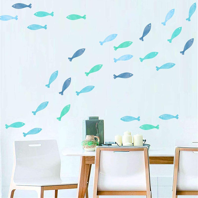 Fish Wall Decals  Ocean  Kids Peel  Stick Removable Wall Stickers for Nursery Room Decor